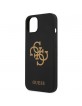 Guess iPhone 13 / 14 / 15 Case Cover Silicone 4G Logo Black