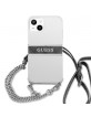Guess iPhone 13 mini Hülle Case 4G Grau Strap Silberkette