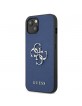 Guess iPhone 13 mini Case Cover Saffiano 4G Metal Logo Blue
