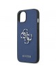 Guess iPhone 13 mini Case Cover Saffiano 4G Metal Logo Blue