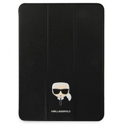 Karl Lagerfeld iPad 11 Pro 2021 Tasche Book Case Cover Saffiano Head Schwarz