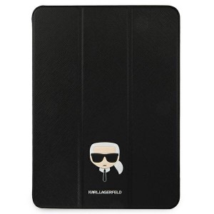 Karl Lagerfeld iPad 12.9 Pro 2021 Tasche Book Case Cover Saffiano Head Schwarz