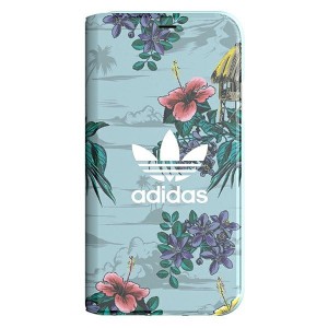 Adidas iPhone XS / X Tasche Booklet Case Cover Floral