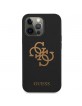 Guess iPhone 13 Pro Case Cover Silicone 4G Logo Black