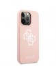 Guess iPhone 13 Pro Hülle Case Cover Silikon 4G Logo Rosa