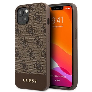 Guess iPhone 13 Hülle Case Cover 4G Stripe Collection Braun