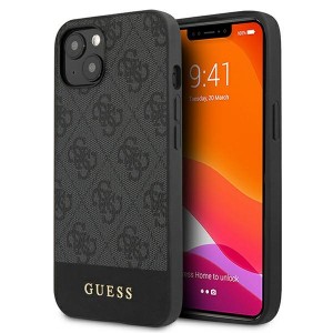 Guess iPhone 13 Hülle Case Cover 4G Stripe Collection Grau