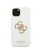Guess iPhone 13 mini Hülle Case Cover Silikon 4G Logo Weiß