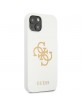 Guess iPhone 13 mini Case Cover Silicone 4G Logo White