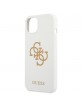 Guess iPhone 13 mini Case Cover Silicone 4G Logo White