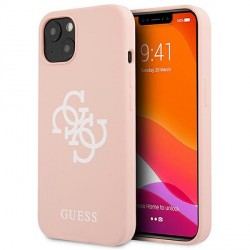 Guess iPhone 13 mini Hülle Case Cover Silikon 4G Logo Rosa