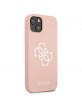Guess iPhone 13 mini Case Cover Silicone 4G logo pink