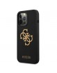 Guess iPhone 13 Pro Max Hülle Case Cover Silikon 4G Logo Schwarz