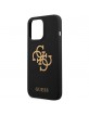 Guess iPhone 13 Pro Max Hülle Case Cover Silikon 4G Logo Schwarz