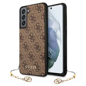Guess Samsung S21 FE G990 Hülle Case 4G Charms Braun