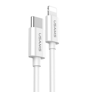 USAMS Kabel USB-C zu Lightning 1,2m 2A Schnellladung weiß
