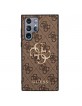 Guess Samsung S22 Ultra Hülle Case 4G Big Metal Logo Braun