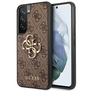 Guess Samsung S22 Hülle Case 4G Big Metal Logo Braun