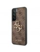 Guess Samsung S22 Hülle Case 4G Big Metal Logo Braun