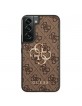 Guess Samsung S22 Hülle Case 4G Big Metal Logo Braun