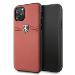 Ferrari iPhone 11 Pro Leder Hülle Case Cover Off Track Rot