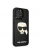 Karl Lagerfeld iPhone 13 Pro Max Ikonik 3D Rubber Hülle Case Schwarz