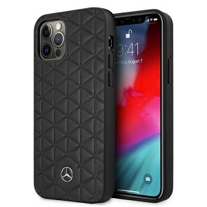 Mercedes iPhone 12 Pro Max Case Quilted Leather Embossed Black