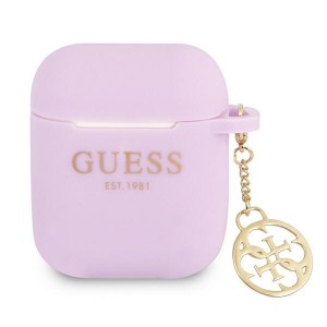 Guess AirPods 1 / 2 Case Cover Silicone Charm 4G Purple