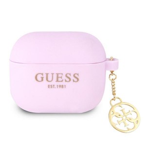 Guess AirPods 3 Case Cover Silicone Charm 4G Purple