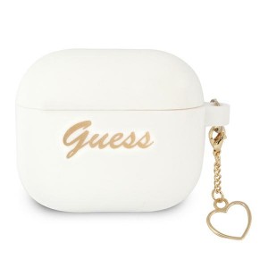 Guess AirPods 3 Case Cover Silicone Charm Heart White