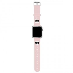 Karl Lagerfeld Armband Apple Watch 42 / 44 / 45mm Silikon Rosa Karl / Choupette