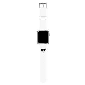 Karl Lagerfeld Strap Apple Watch 42 / 44 / 45mm Silicone White Choupette Heads