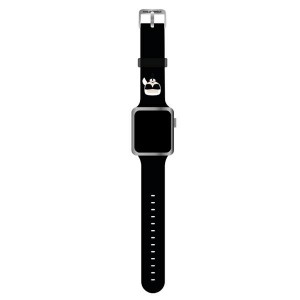Karl Lagerfeld Strap Apple Watch 42 / 44 / 45mm Silicone Black Karl Heads