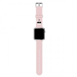 Karl Lagerfeld Armband Apple Watch 42 / 44 / 45mm Silikon Rosa Karl Heads