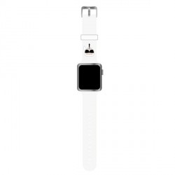 Karl Lagerfeld Armband Apple Watch 42 / 44 / 45mm Silikon Weis Karl Heads