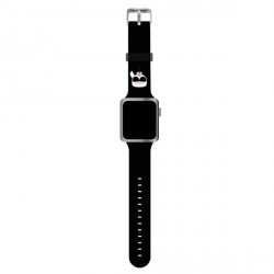 Karl Lagerfeld Strap Apple Watch 38 / 40 / 41mm Silicone Black Karl Heads