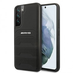 AMG Samsung S22 Hülle Case Echtleder Debossed Schwarz
