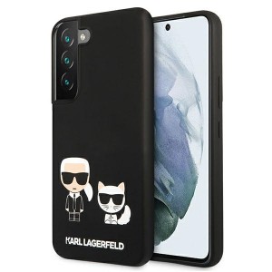 Karl Lagerfeld Samsung S22 Hülle Case Silikon Karl & Choupette Schwarz
