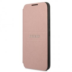 GUESS Samsung S22 Plus Case Saffiano Stripes Book Cover Pink