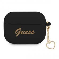 Guess AirPods Pro Case Cover Silicone Charm Heart Black