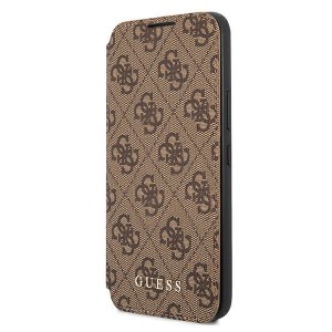 Guess Samsung S22 Book Case Cover 4G Metal Gold Logo Brown