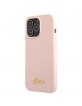 Guess iPhone 13 Pro MagSafe Silicone Case Cover Metal Script Pink