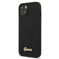 Guess iPhone 13 MagSafe Case Silicone Cover Metal Logo Black