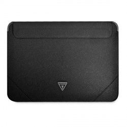 Guess Notebook / Tablet Hülle 16 Zoll Saffiano Triangle Logo Schwarz