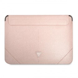 Guess Notebook / Tablet Hülle 16 Zoll Saffiano Triangle Logo Rosa
