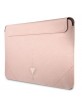 Guess Notebook / Tablet Hülle 16 Zoll Saffiano Triangle Logo Rosa
