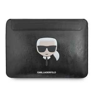 Karl Lagerfeld Notebook / Tablet 16" Tasche Hülle Karl`s Head Schwarz