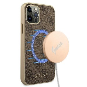 Guess iPhone 13 Pro MagSafe Hülle Case Cover 4G Braun