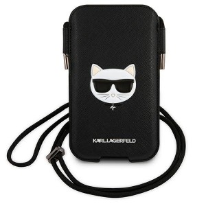 Karl Lagerfeld Phone Case 6.7 Saffiano Choupette Head Black