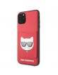 Karl Lagerfeld iPhone 11 Pro Max Case Hülle Choupette Head Cardslot Rot